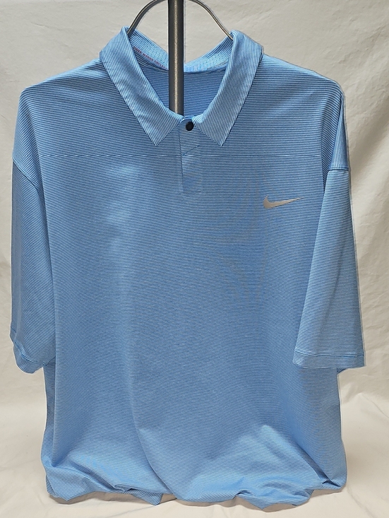 Nike Other - Nike Tiger Woods Collection Mens Light Blue Micro-Stripe Polo Dri-Fit XL